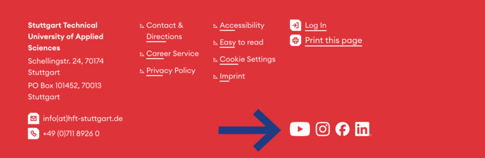 Screenshot website footer