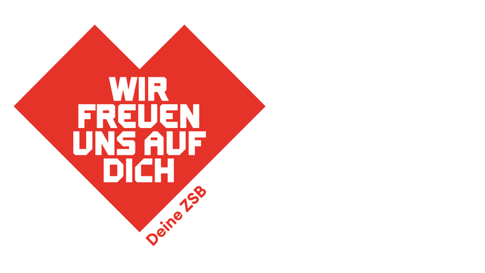 Herz mit Text: Wir freuen uns auf Dich