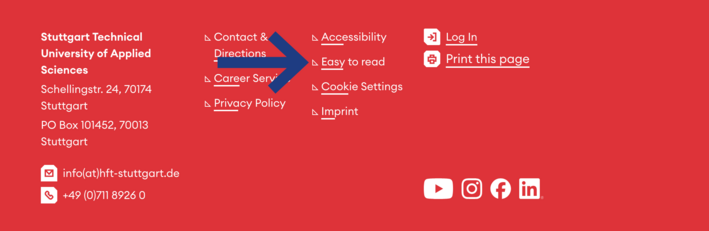Screenshot website footer