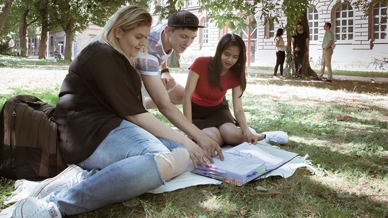 Studierende im Park