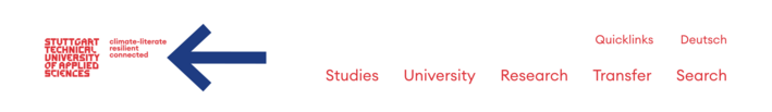 Screenshot HFT Stuttgart logo on website