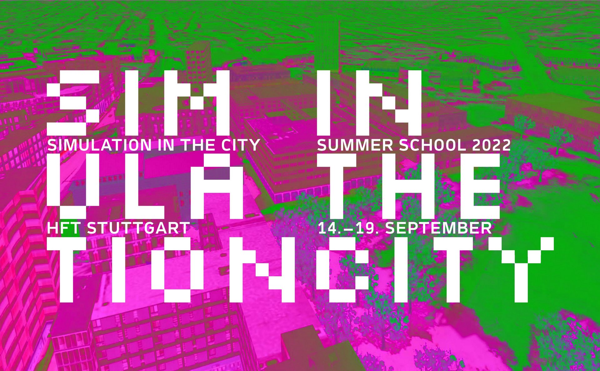 Plakat für die Bewerbung der Summer School "Simulation in the City"