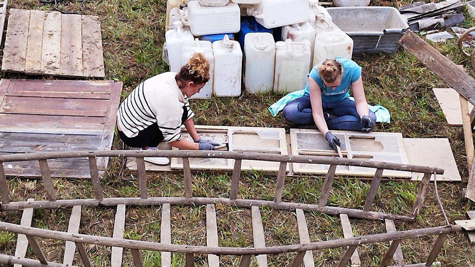 Bauen mit Naturmaterialien, Workshop am Wörhtersee in Kärnten