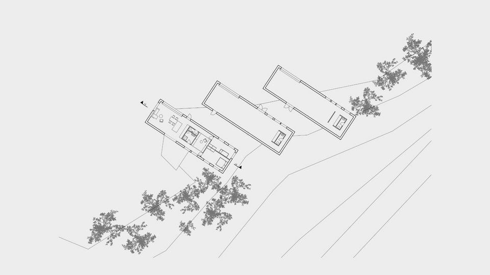 Grundriss EG der Studienarbeit Kunstrefugium am Walchensee