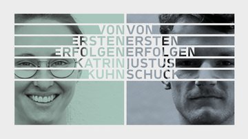 Bewerbung mit zwei Portraits der Referent:Innen der Vortragsreihe im April 2023