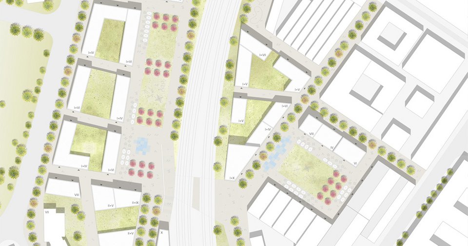 Lageplan der Studienarbeit Werkssiedlung für Bosch GmbH