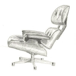 Freihandzeichnung mit Eames Lounge Chair