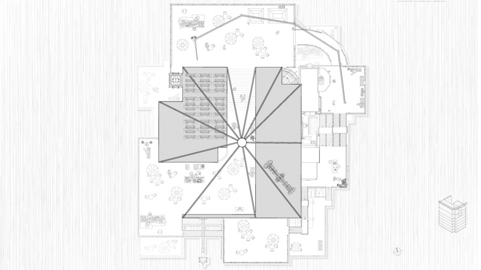 Grudriss des Dachgeschosses der Studienarbeit Radical Housing