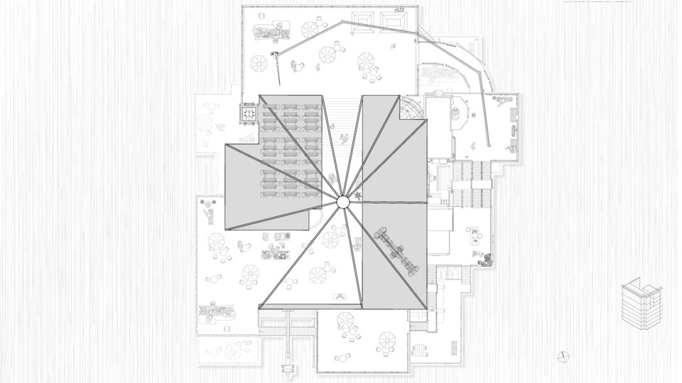 Grudriss des Dachgeschosses der Studienarbeit Radical Housing