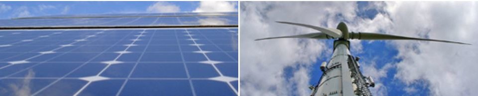 Solaranlagen und Windräder