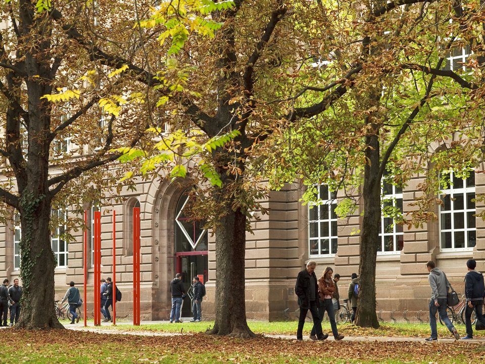 The university as employer Ansicht Bau 1 vom Stadtpark