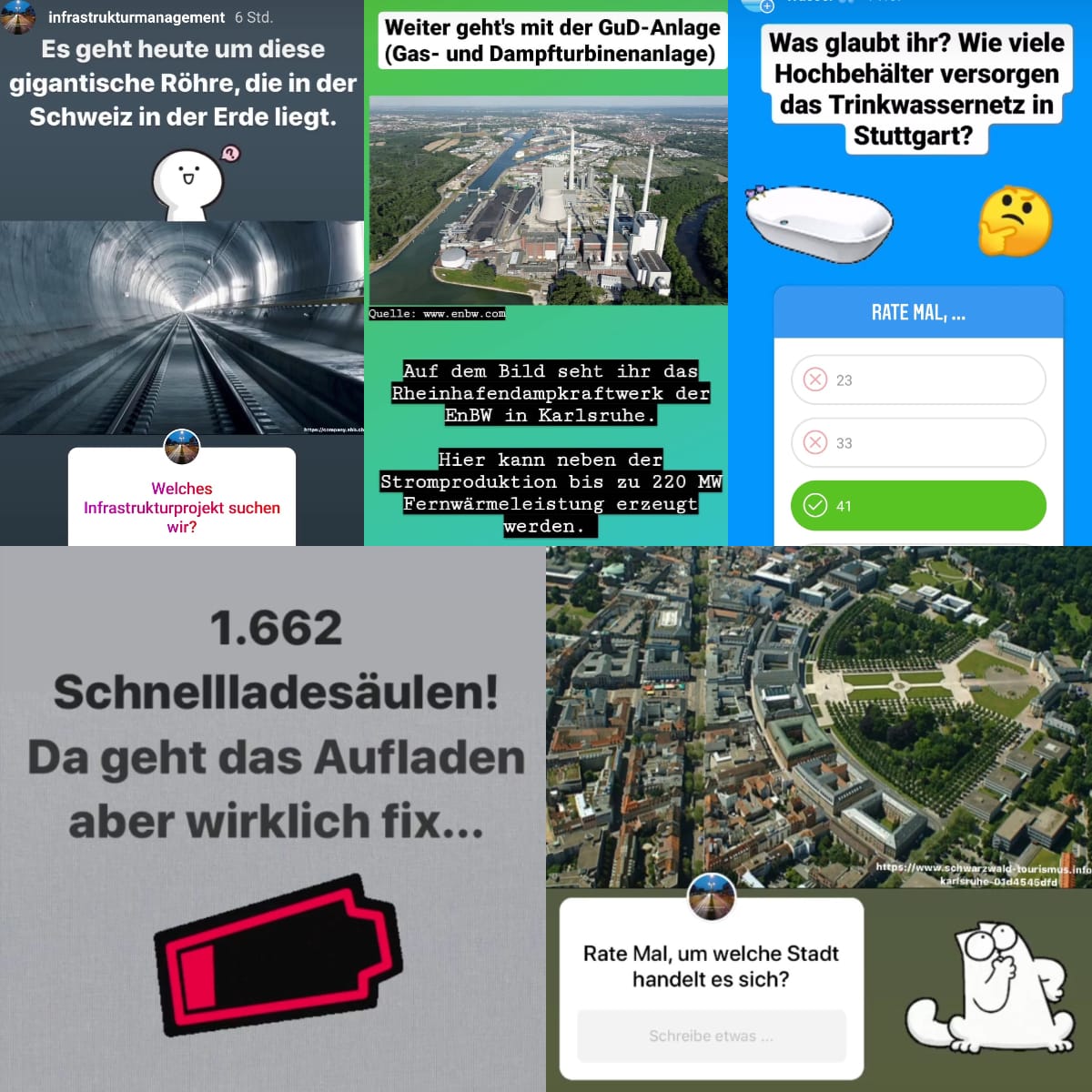 Collage Instagram Quiz Infrastrukturmanagement