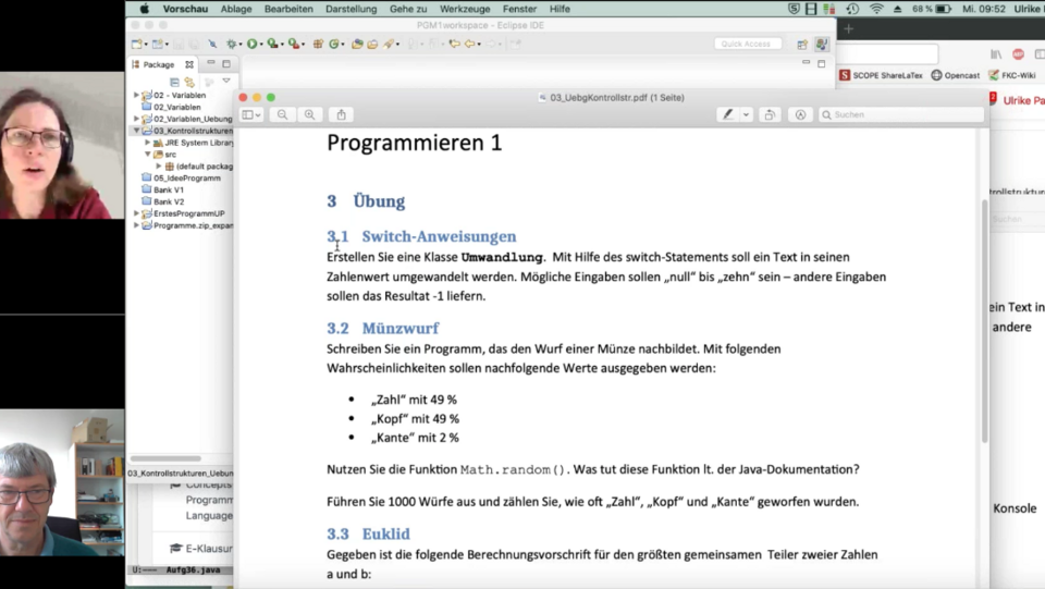 Screenshot online lecture Programming
