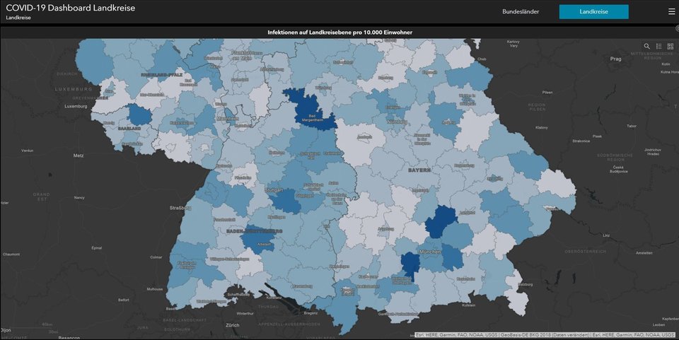 Geoinformation Systems Provide Information On The Current Spread Of The Corona Virus Hft Stuttgart