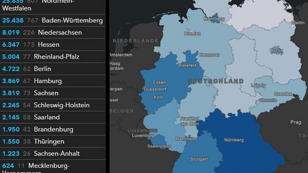 COVID19-Dashboard des Robert Koch Instituts (RKI) am 15.04.2020